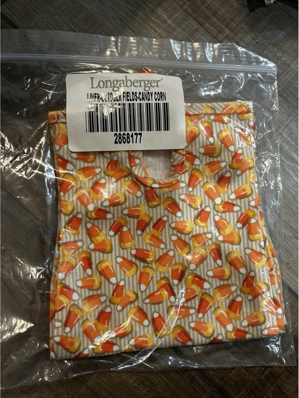 Longaberger October Fields PUMPKIN basket liner CANDY CORN HALLOWEEN NEW